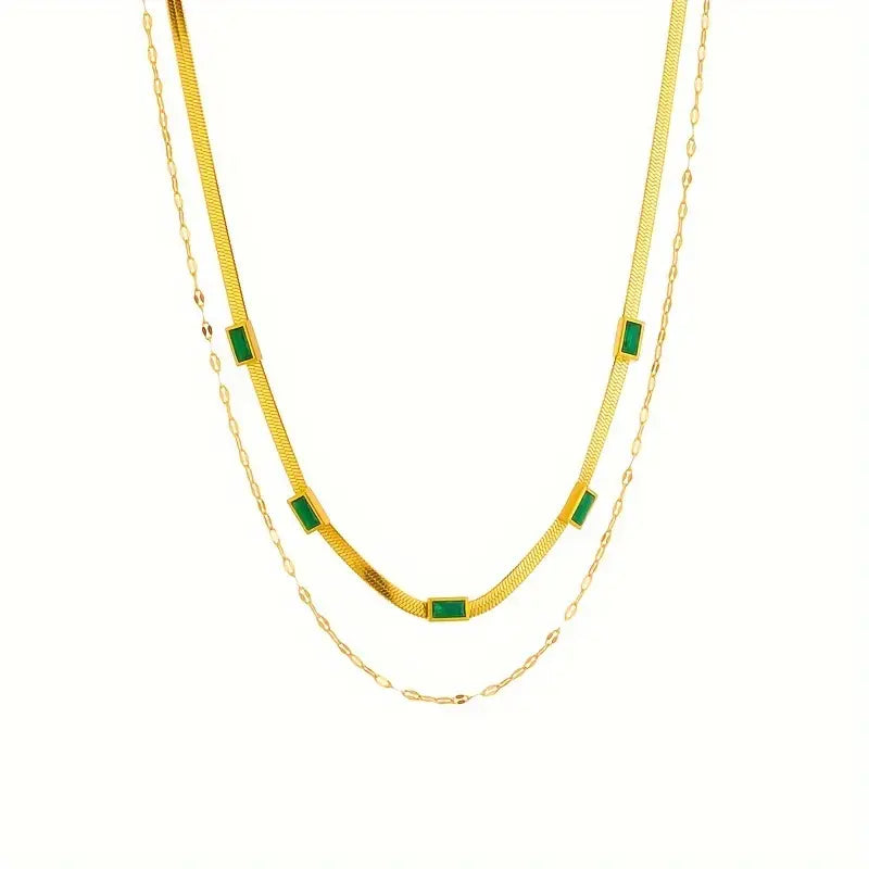 Sorella Gem Doppel-Lagige Retro-Goldkette
