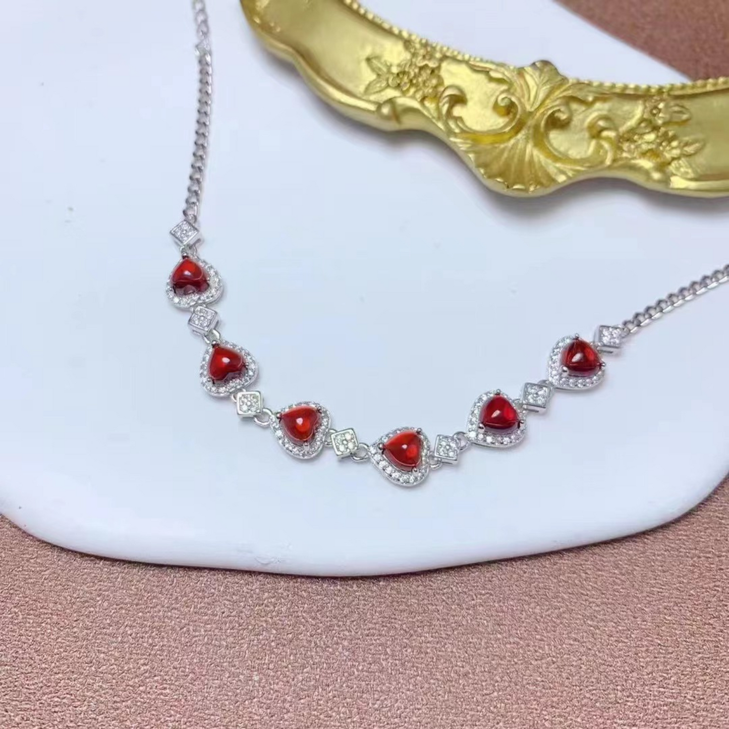 Natürliches Granat Freundschafts Anhänger Armband
