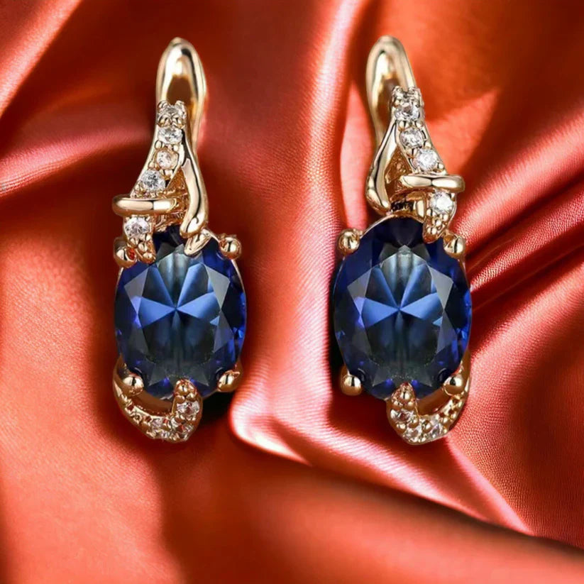 Royal Midnight Gold Drop-Ohrringe
