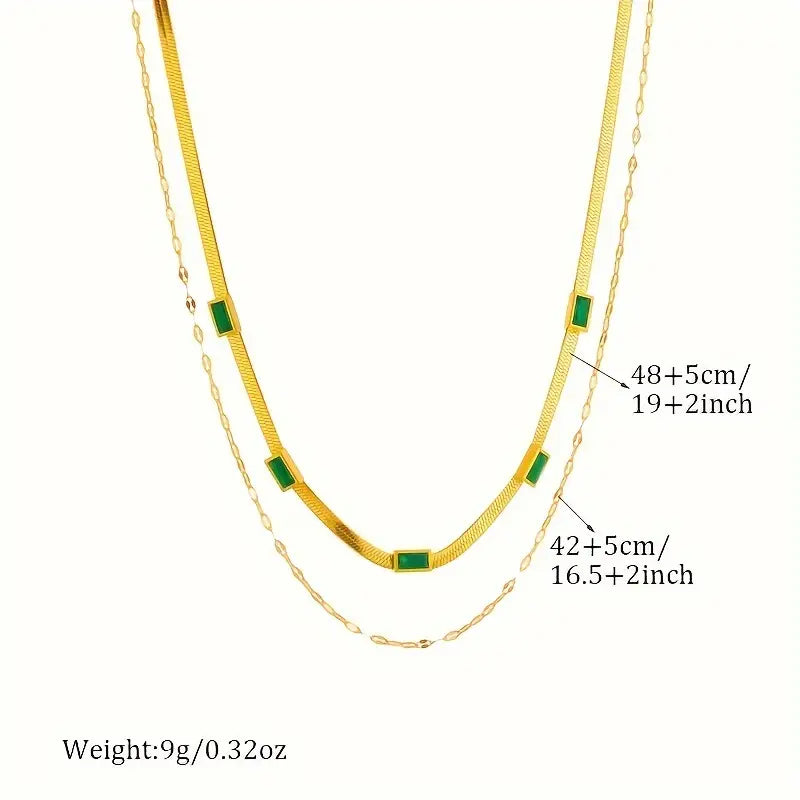 Sorella Gem Doppel-Lagige Retro-Goldkette