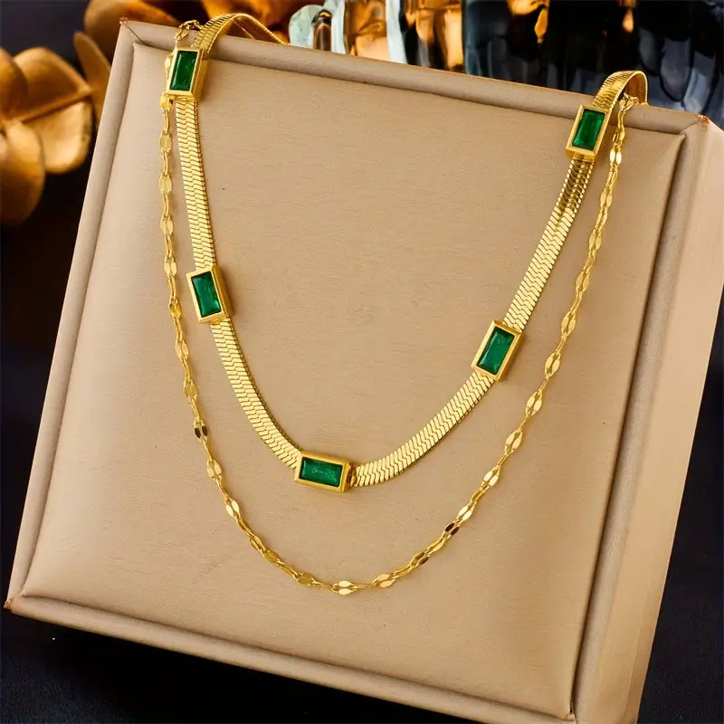 Sorella Gem Doppel-Lagige Retro-Goldkette