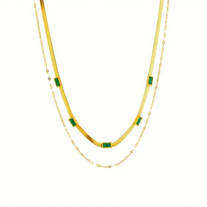 Sorella Gem Doppel-Lagige Retro-Goldkette