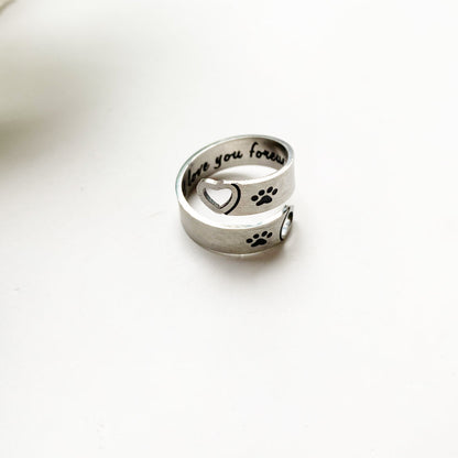 FAYAIE – Eleganter verstellbarer Pfoten- & Herz-Ring mit einzigartigem Twist-Design aus langlebigem Edelstahl