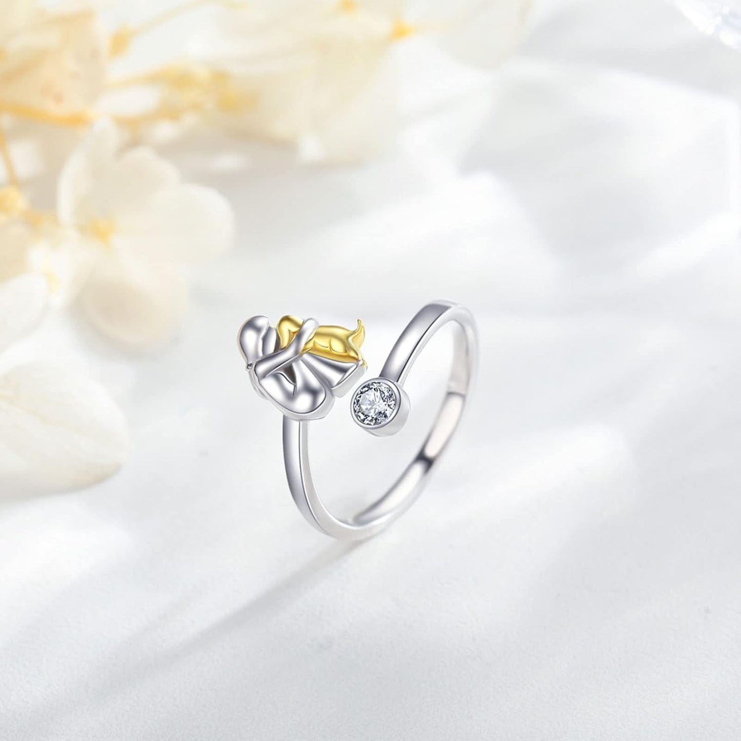 NAYELI – Eleganter verstellbarer Hundering aus 925er Sterlingsilber mit funkelndem Zirkonia für stilvolle Akzente