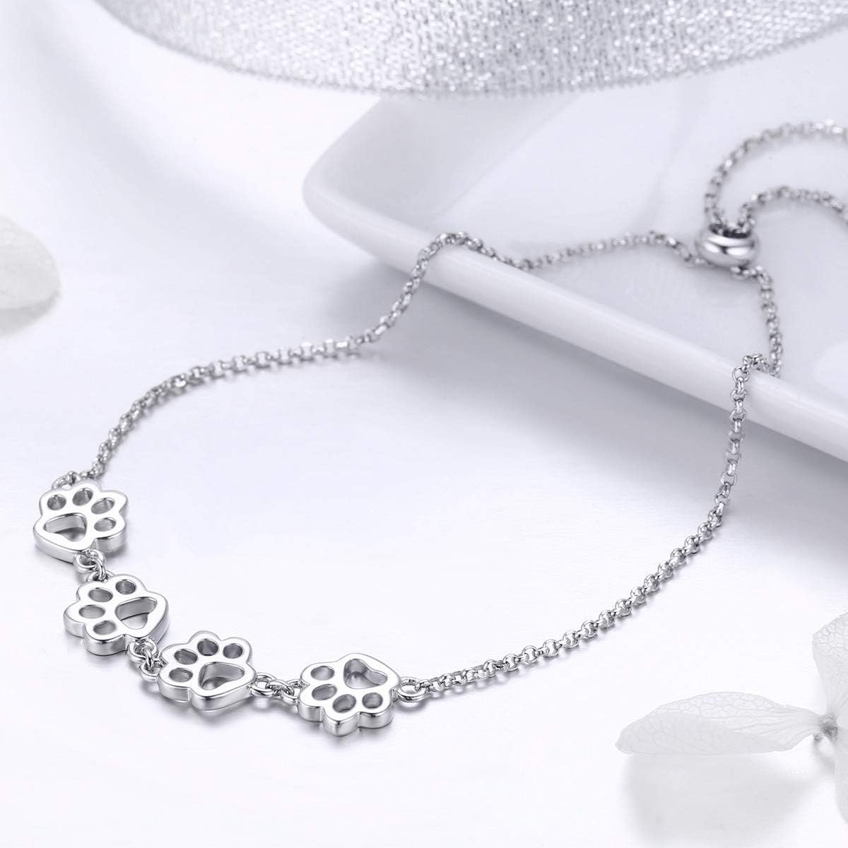 MELIA – Elegantes verstellbares Pfotenarmband aus hochwertigem 925er Sterlingsilber