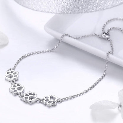 MELIA – Elegantes verstellbares Pfotenarmband aus hochwertigem 925er Sterlingsilber