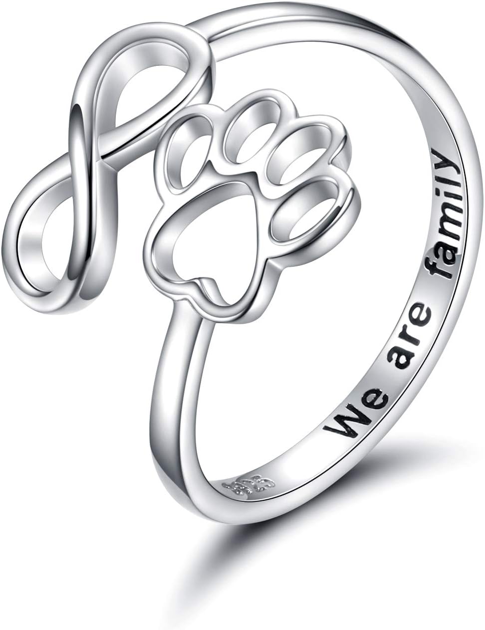 NIVI – Eleganter verstellbarer Pfoten-Herz-Ring aus handgefertigtem 925er Sterlingsilber