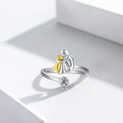 NAYELI – Eleganter verstellbarer Hundering aus 925er Sterlingsilber mit funkelndem Zirkonia für stilvolle Akzente