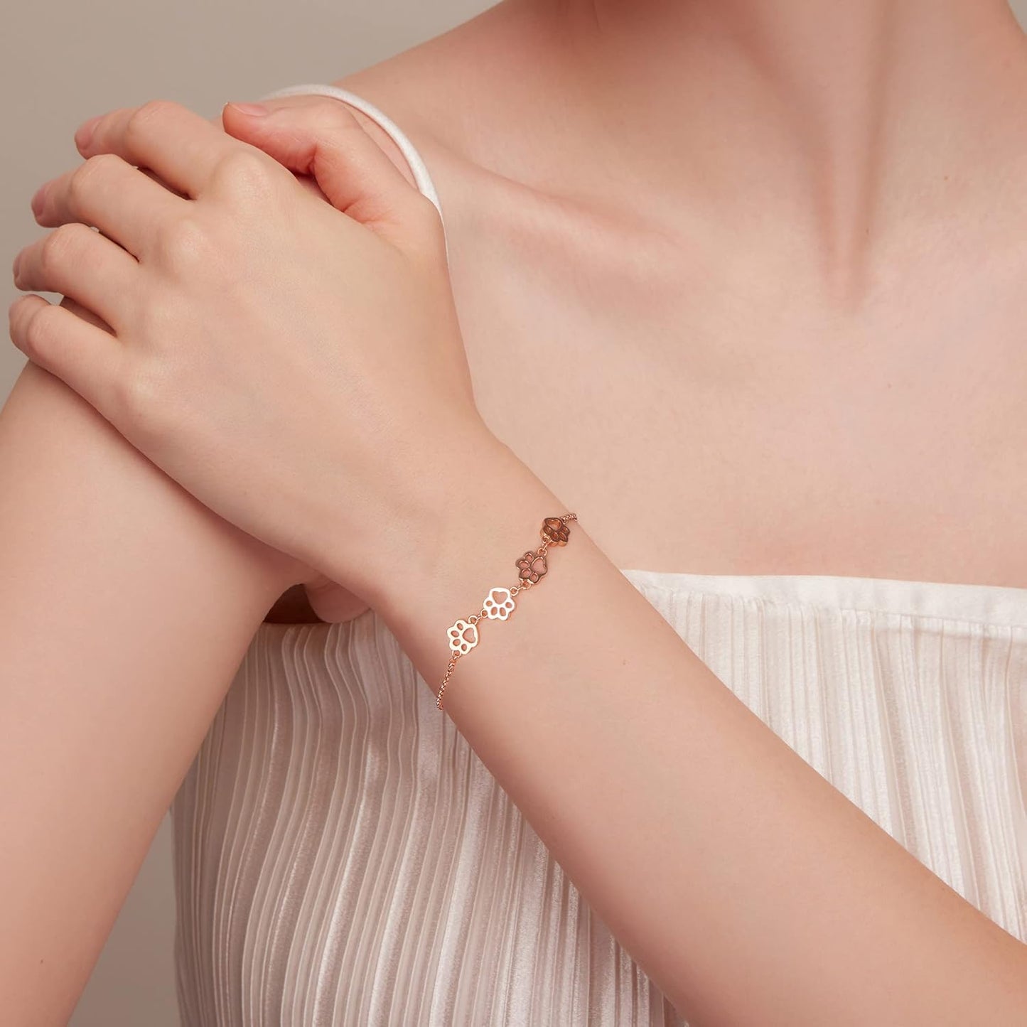 MELIA – Elegantes verstellbares Pfotenarmband aus hochwertigem 925er Sterlingsilber