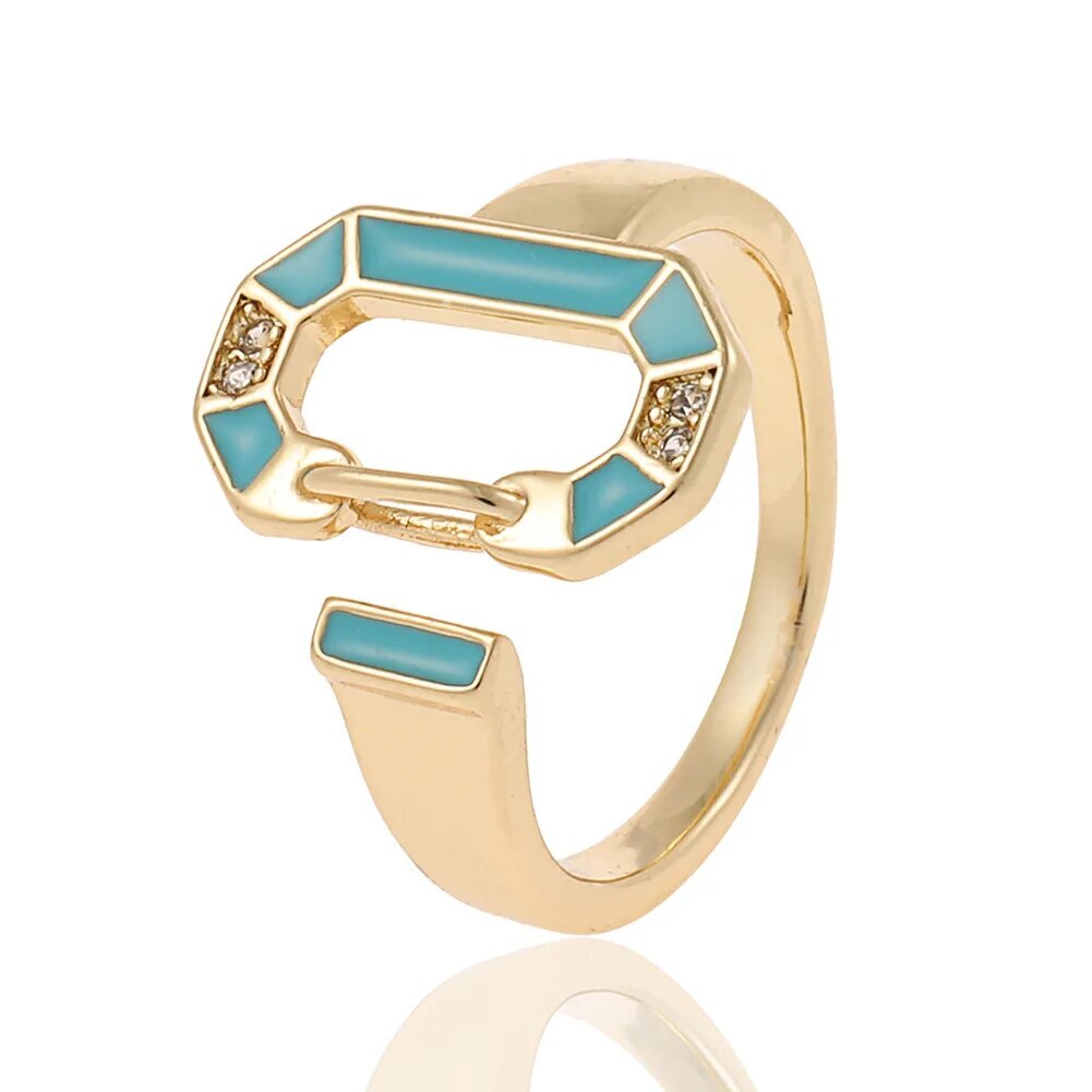 18 Karat vergoldete runde farbige Ringe