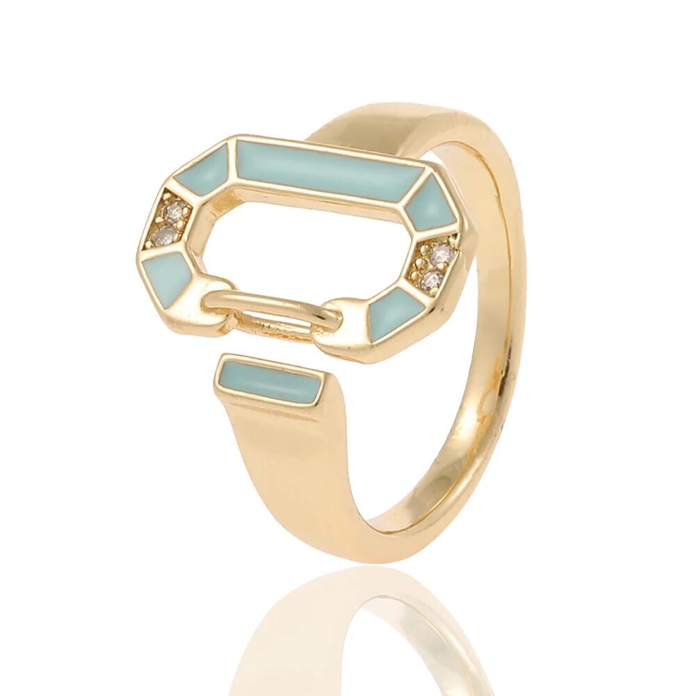 18 Karat vergoldete runde farbige Ringe