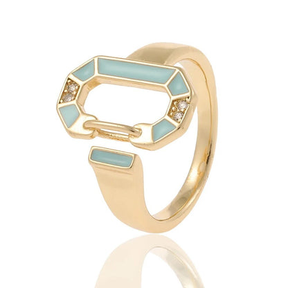 18 Karat vergoldete runde farbige Ringe