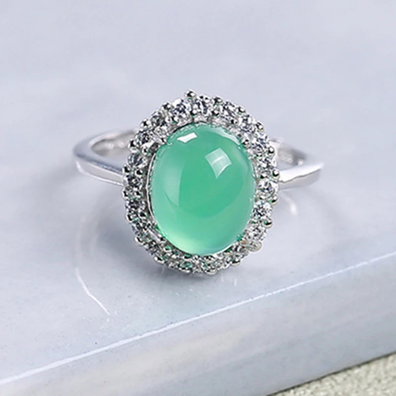 Vintage Smaragd Stein Ring in Silber