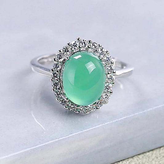 Vintage Smaragd Stein Ring in Silber