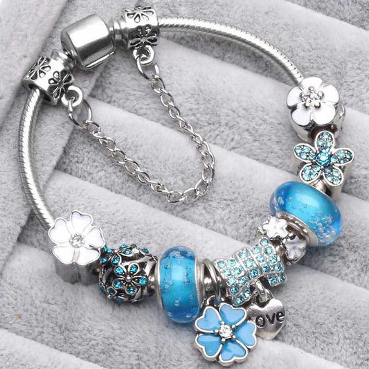 Blau Vintage Silber Armbänder