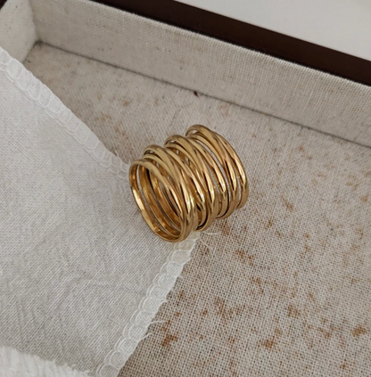18 Karat vergoldeter Ring mit römischem Band