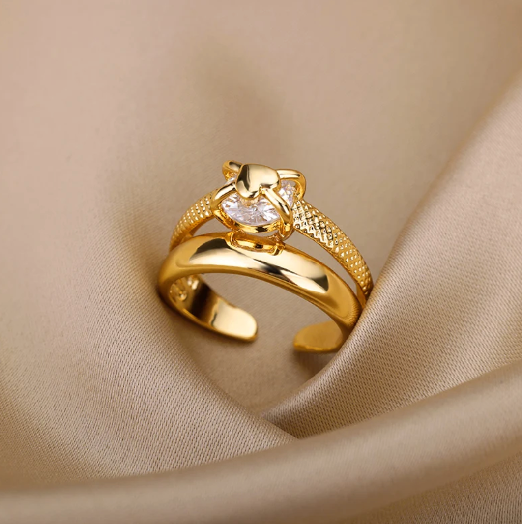 18 Karat vergoldeter Ring Pure Heart