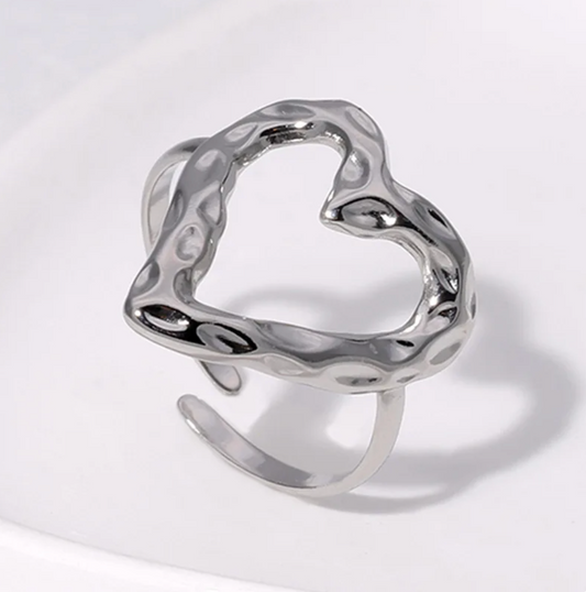 Ring mit böhmischem Herz aus 925er Sterlingsilber