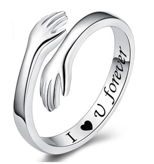 Umarmungsring "Ich liebe dich für immer" aus 925er Sterlingsilber