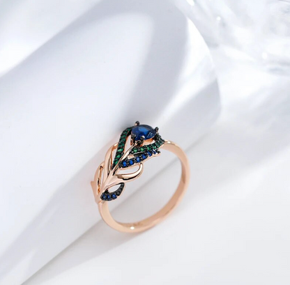 Pfau-Set mit 18K Rosé-Vergoldung