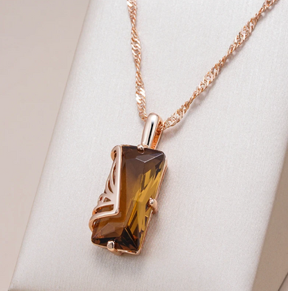 Bernsteinset mit 18 Kt. Roségoldplattierung