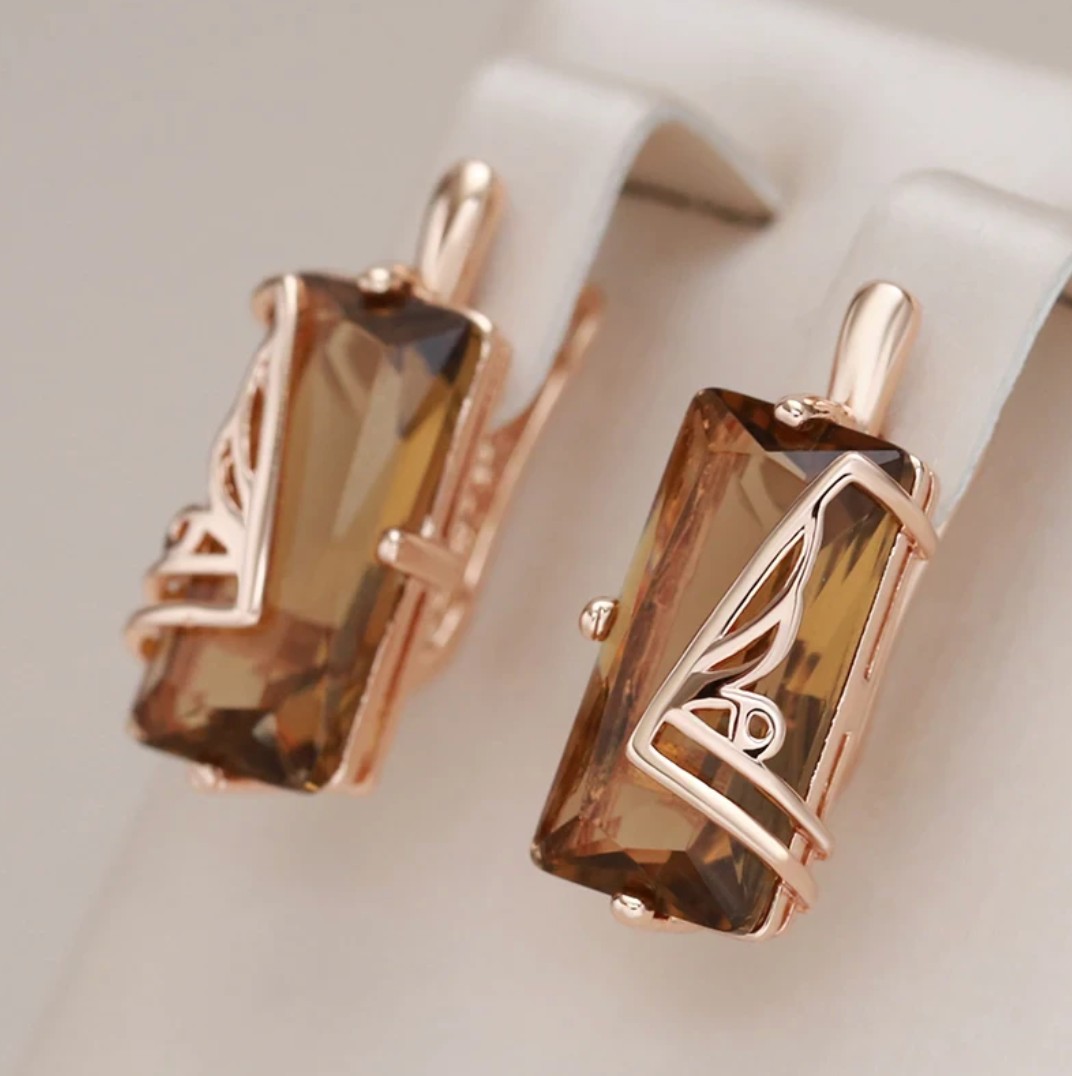 Bernsteinset mit 18 Kt. Roségoldplattierung