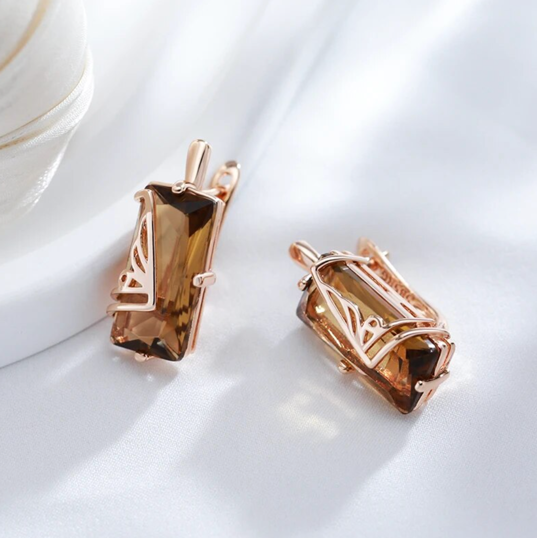 Bernsteinset mit 18 Kt. Roségoldplattierung