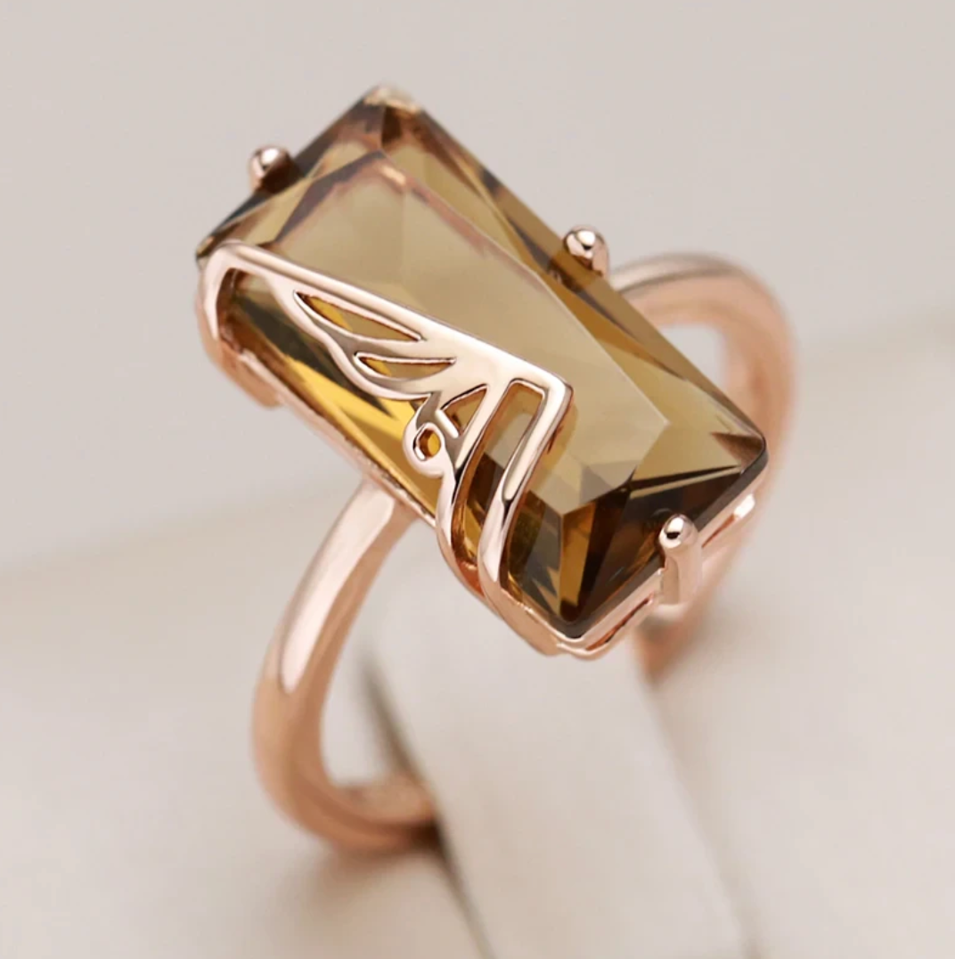 Bernsteinset mit 18 Kt. Roségoldplattierung
