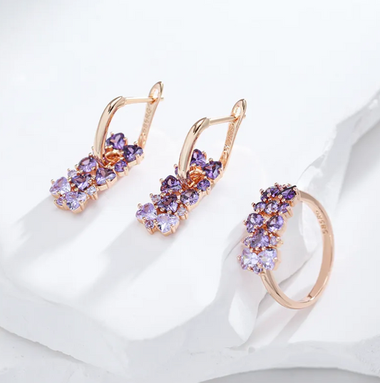 Amethyst mit 18 Karat Roségoldplattierung