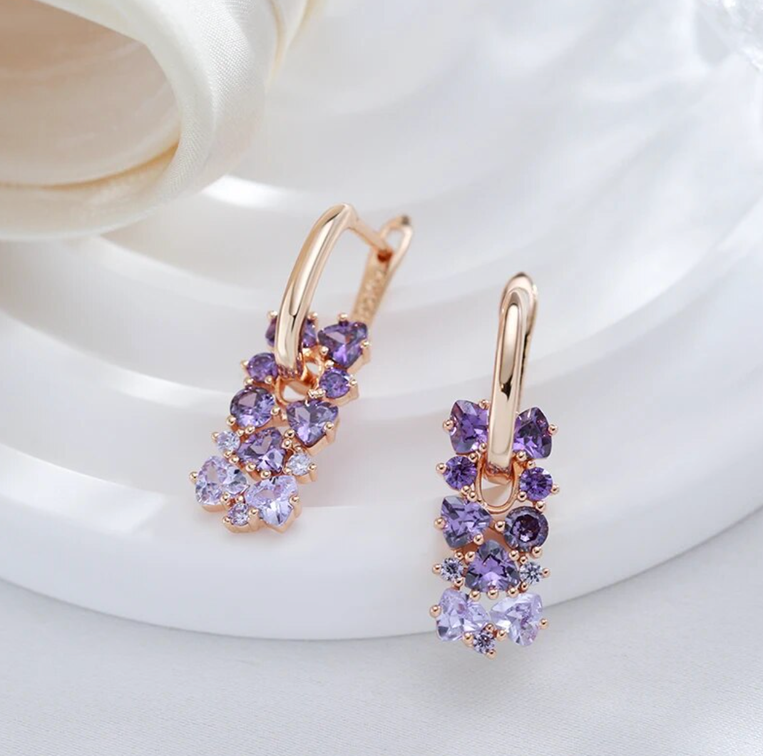 Amethyst mit 18 Karat Roségoldplattierung