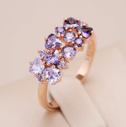 Amethyst mit 18 Karat Roségoldplattierung