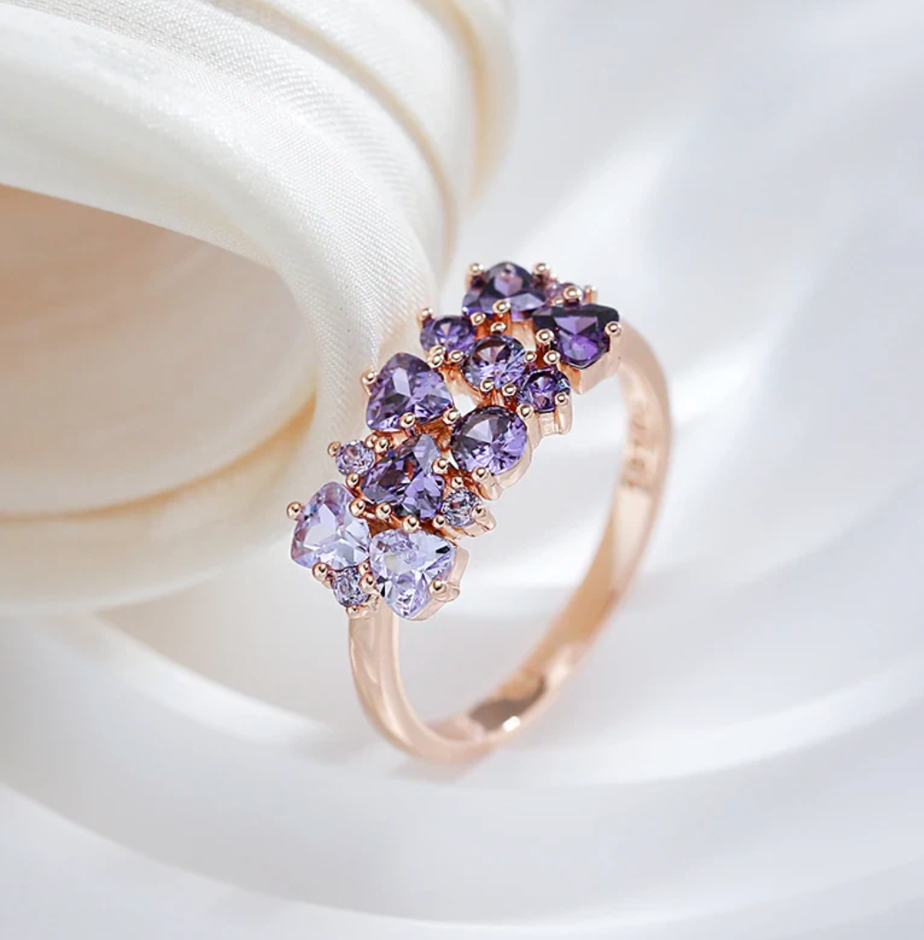 Amethyst mit 18 Karat Roségoldplattierung