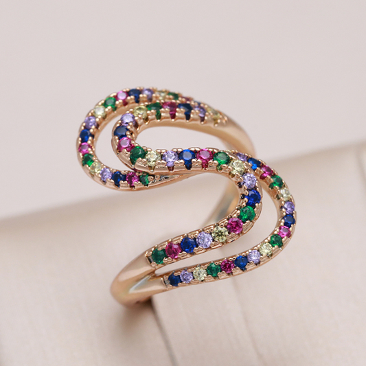 18K Goldplattierter Ring mit Zirkonia