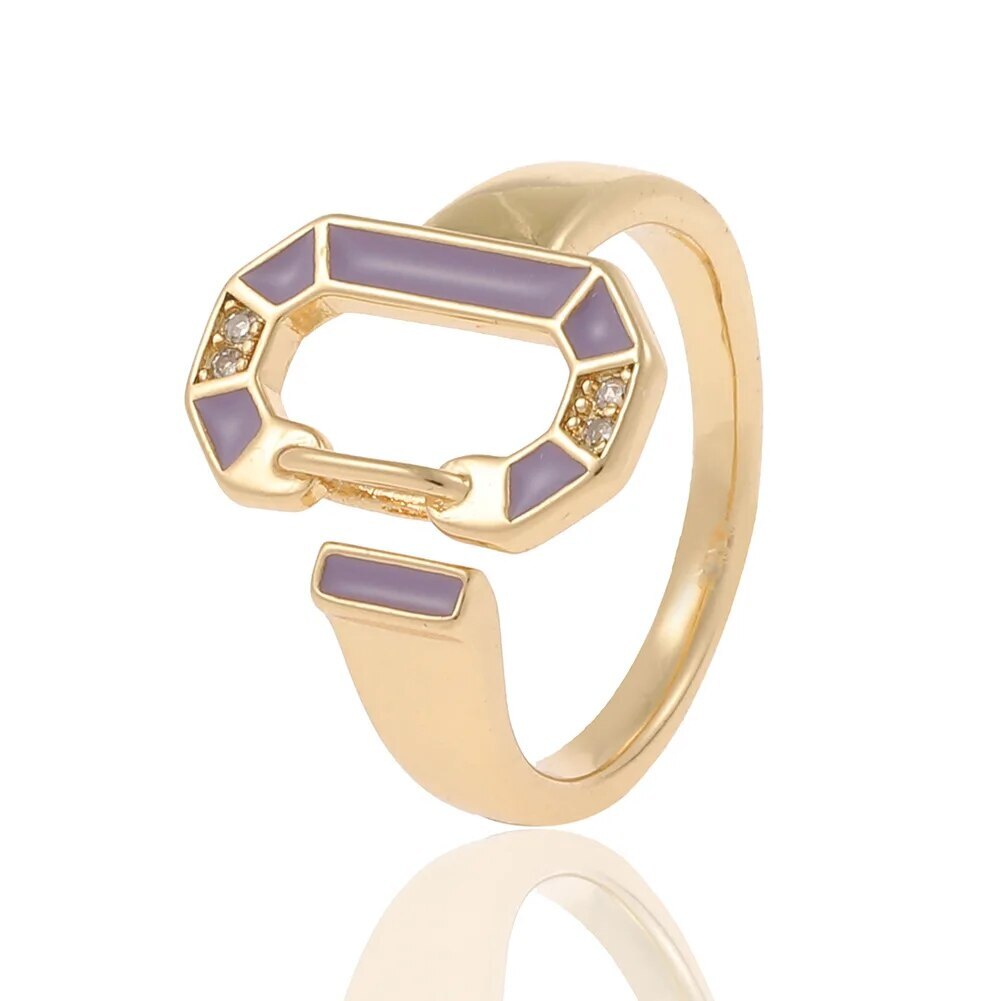 18 Karat vergoldete runde farbige Ringe