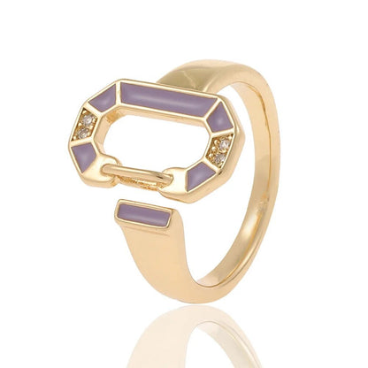 18 Karat vergoldete runde farbige Ringe