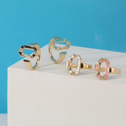 18 Karat vergoldete runde farbige Ringe