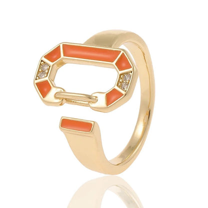 18 Karat vergoldete runde farbige Ringe