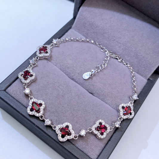 Natürlicher Granat-Armband