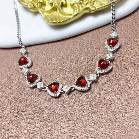 Natürliches Granat Freundschafts Anhänger Armband