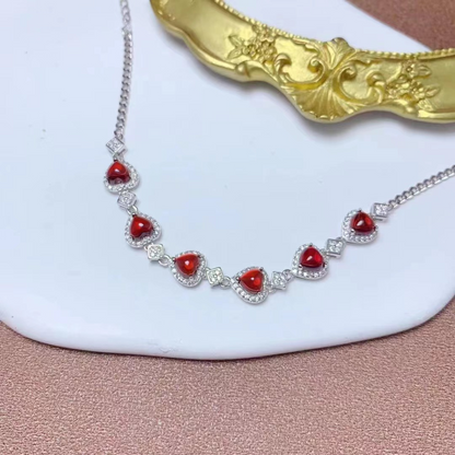 Natürliches Granat Freundschafts Anhänger Armband