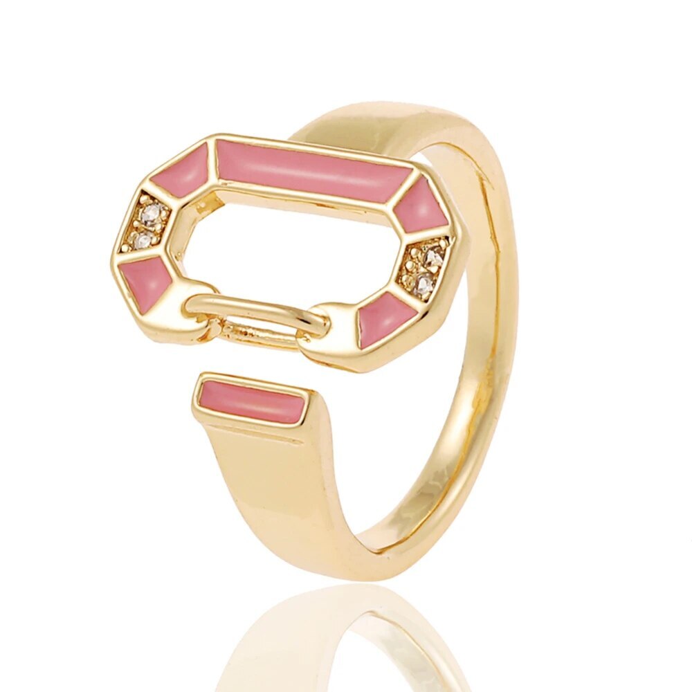 18 Karat vergoldete runde farbige Ringe