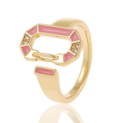 18 Karat vergoldete runde farbige Ringe