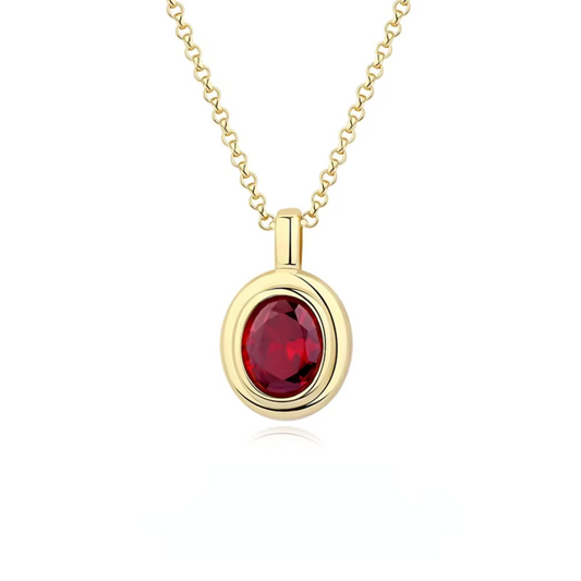 Rote Anhänger Halskette mit Cubic Zirconia
