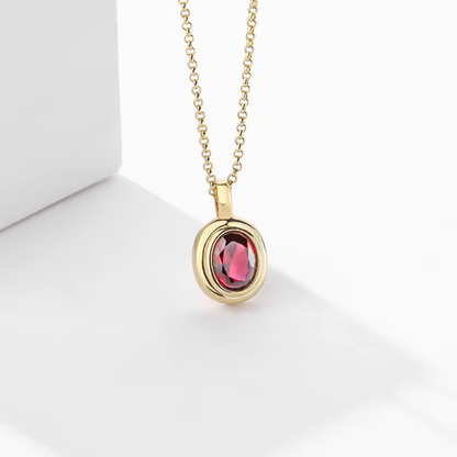 Rote Anhänger Halskette mit Cubic Zirconia