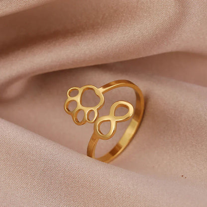 AYLA – Eleganter verstellbarer Infinity-Pfotenring aus hochwertigem Edelstahl
