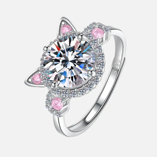 MINA – Eleganter verstellbarer Katzenohren-Ring mit funkelnden Zirkonias