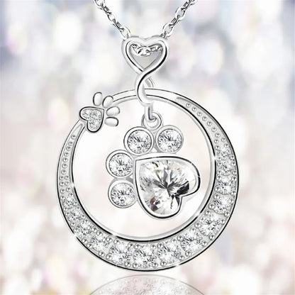 MALIA – Elegante Pfoten-Halskette aus 925er Sterlingsilber mit funkelnden Zirkonia für stilvolle Akzente