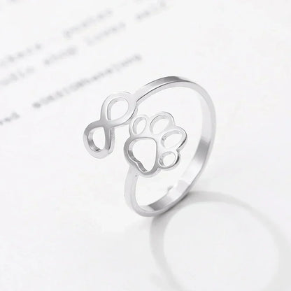 AYLA – Eleganter verstellbarer Infinity-Pfotenring aus hochwertigem Edelstahl
