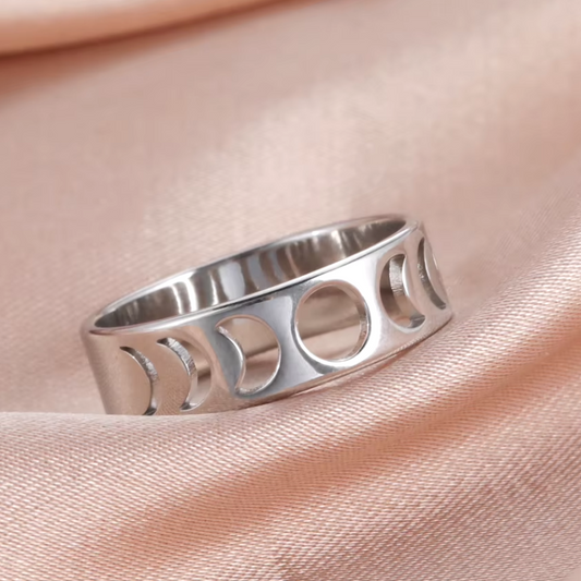 Hypoallergene 925 Sterling Silber plattiert Stahl Mondsichel Ring für halloween Nacht