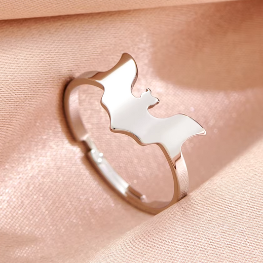 Gothic Fledermaus Halloween Ring aus hypoallergenem Stahl 925 Sterling Silber plattiert